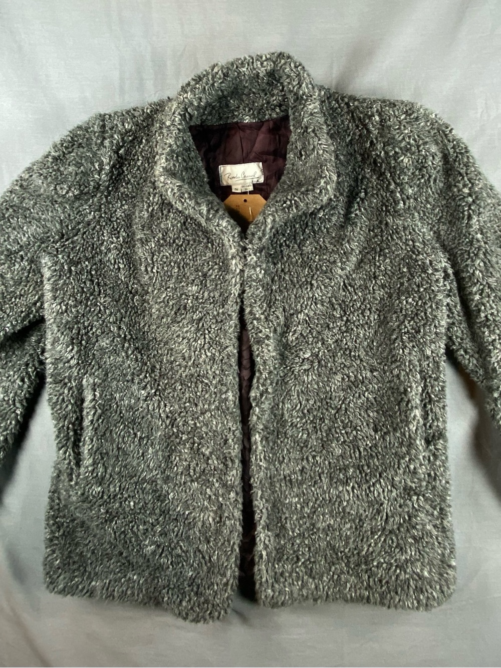 Vintage 70s - 80s Rondo Casual Grey Faux Fur Teddy Jacket fully lined size S